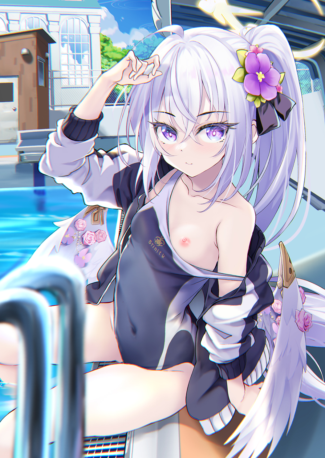 Chơi Bé Azusa Áo Tắm Tại Trường